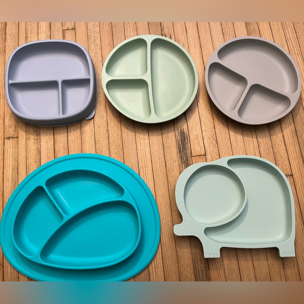 9 piece Colorful Silicone Kids Dinnerware Set